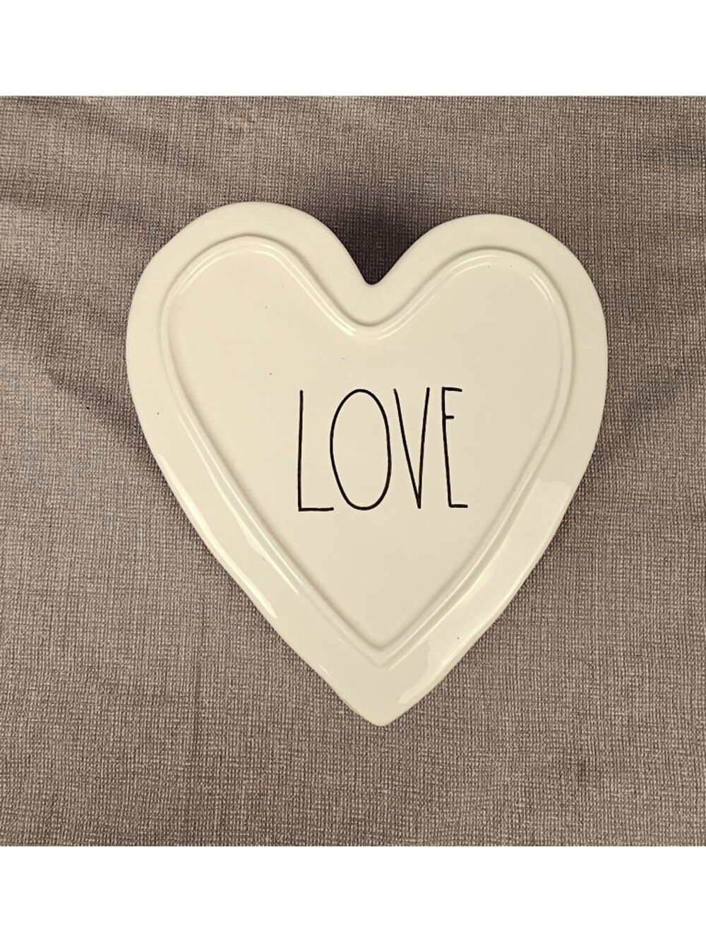 Rae Dunn Love Heart Ceramic Box 6.5"x5"x2.5" Artisan Collection By Magenta White